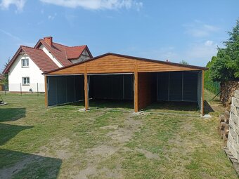 Plechová garáž 9x5m. - 2