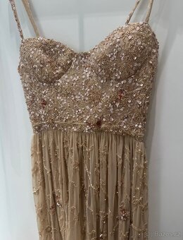 Plesové šaty béžové vel S - 2