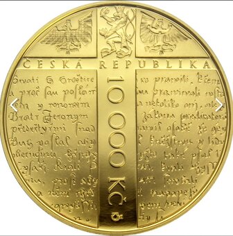 Zlato / zlatá mince Jan Hus 2015 proof 1oz - 2