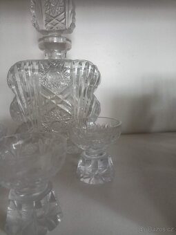 Skleněný broušený set s karafou - 2