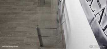 Norstone TV-HiFi stolek čiré sklo+chrom - 2