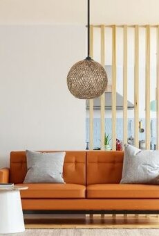 Lustr na lanku JUTE - světlo - 2