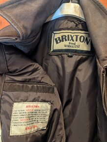Hnědá kožená bunda Brixton Foster Skipper L - 2