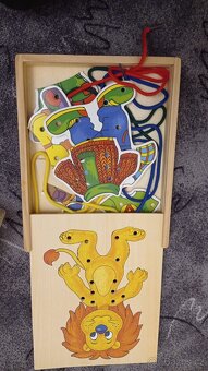 Dřevěné hračky skládačky domino puzzle pexeso - 2