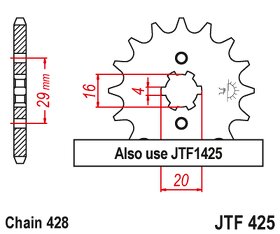 Řetězové kolečko JT 425-14 (1425/14) - 2