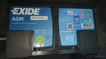Autobaterie Exide AGM 70AH, EK700 - 2