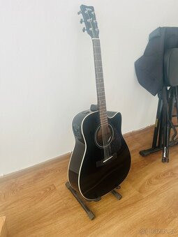 Yamaha FX370C Black Elektroakustická kytara Dreadnought - 2