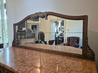 Starožitná zámecká komoda se zrcadlem a mramorovou deskou - 2