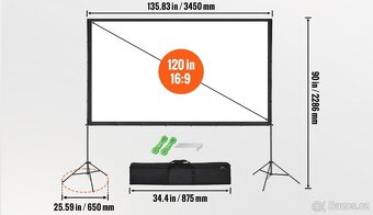 Projekční plátno se stativy 120" (278 x 162 cm) - 2