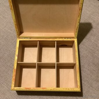 Žlutý Box dřevěná krabička na čaj - 2