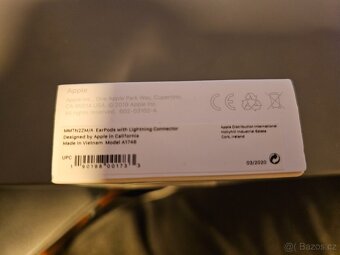 Apple Earpods MMTN2ZM/A s lightning sluchátka - NEPOUŽITÁ - 2