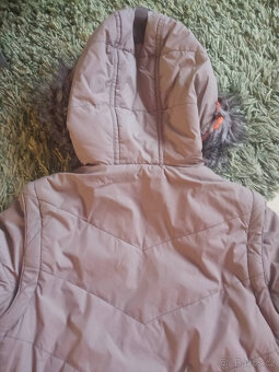 Hnědá zimní bunda vel.134/140 (vesta 2v1) - 2