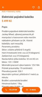 Pojízdné pomocné kolečko 12v - 2