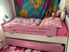 Dětská nebo i studentská holčičí postel + pridatné lůzko - 2