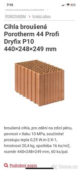 Cihla broušená Porotherm 44 - 2