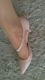 Společenské starorůžové semišové lodičky vel. 38 - 2