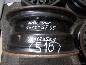 Ocelové disky 15" VW / Audi - 2