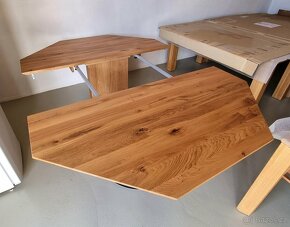 Nový rozkládací stůl dub masiv osmihran 160+55 cm - 2