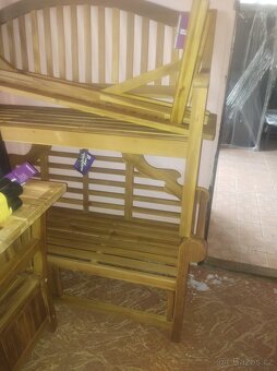 Prodám designovou zahradní teakovou lavičku-nová - 2
