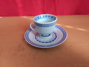 STAROŽITNÝ ČÍNSKÝ RÝŽOVÝ PORCELÁN ŠÁLEK S PODŠÁLKEM - 2