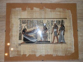 Egyptský papyrus 2ks - rám 30x24cm - 2