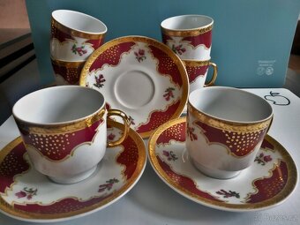 Porcelán MOKKA kávový servis - 6+6 šálky a podšálky Dolní Ch - 2