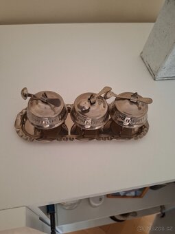 Staré cínové porcelán kořenky - 2