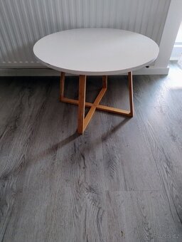 Kulatý skandinávský konferenční stolek 60 cm, bílý - 2