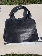 Tmavě hnědá kožená kabelka - 2