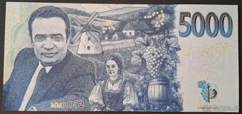 5000 korun, Vladimír Menšík, UNC, F. Medina, emise 150 kusů - 2