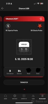 2 vstupenky - Sparta vs Slavia - 2