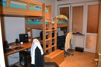 Vyvýšená 2 postel s prostorem dole,NADSTAVBA, masiv dřevo - 2