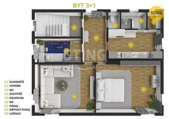 Byt 3+1, ul. Liliová, Opava - Jaktař , 133054 - 2