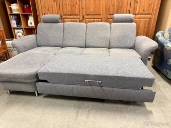 Rohová rozkládací šedá sedačka 260 x 160cm - 2