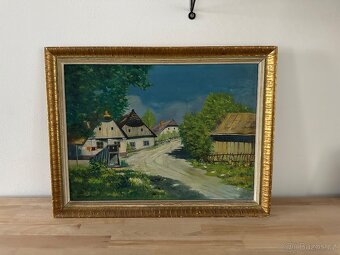 Starý obraz - vesnice autor Hajduček - 2