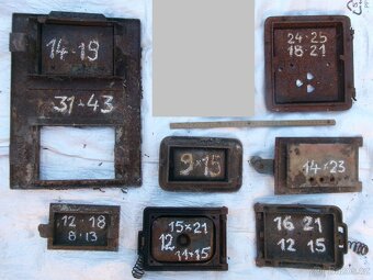 prodám různá stará kamnová dvířka, litinová kamínka bubínek, - 2