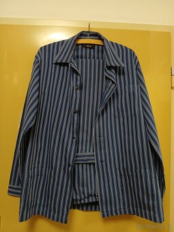 Pánské pyžamo vel. L - XL, plátěné 100% bavlna, proužek - 2