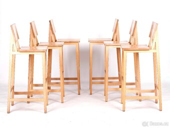 6x těžké dubové barové židle - 2