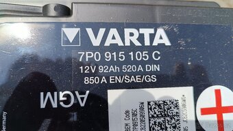 Autobaterie Varta 92Ah AGM - 2