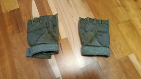 Taktické ochranné poloprsté rukavice - zelené - 2