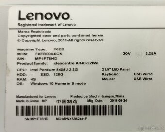 LENOVO all in one 21.5" - 2