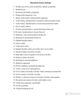Maturitní otázky z biologie - kompletní přehled(PDF) - 2