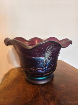 Secesní obal na květináč, mísa - iridované sklo - 2