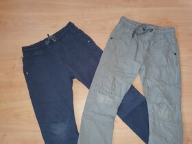 Podšité plátěné kalhoty v.116 F&F modré, béžové - 2