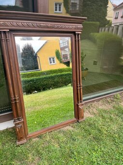 Starožitné masivní dřevěné zrcadlo - 2