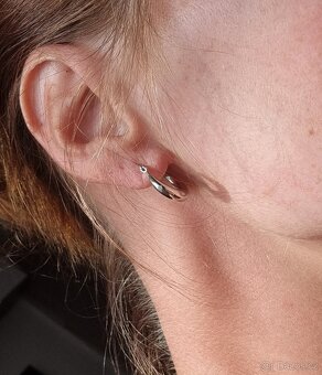 Nové dámské stříbrné náušnice Kulaté 925 kroužky kruhy - 2