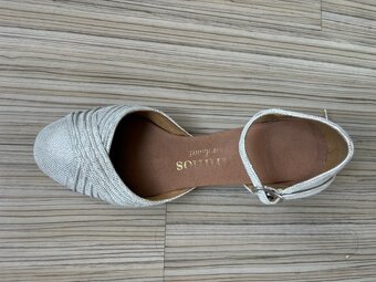 kožené stříbrné taneční boty - 2