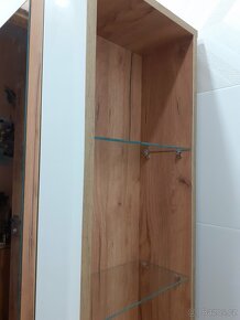 Koupelnová skřínka v kombinaci bílá/dub - 2