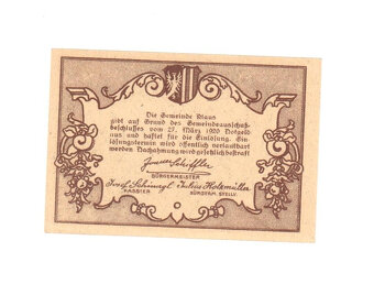 Nouzová bankovka Klaus, 20 Heller 1920, Rakousko - 2
