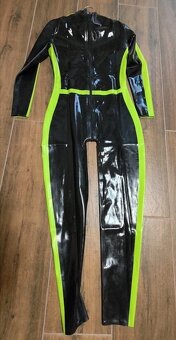 Latexovy catsuit - zeleno/čierný - 2